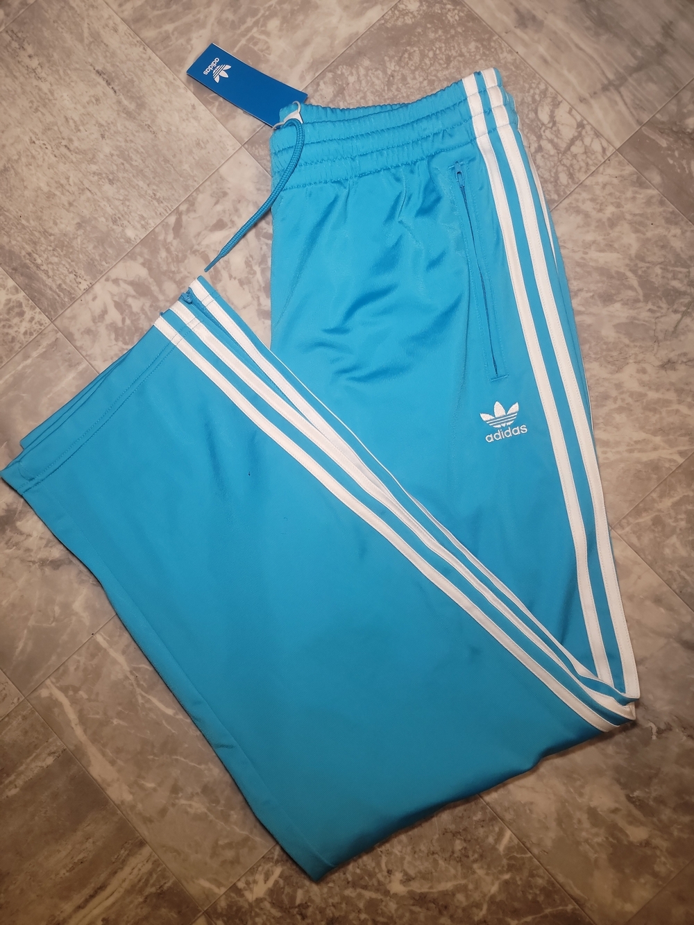 New Adidas Originals Firebird Track Pants Men's Size L Blue Loose Fit KB0469